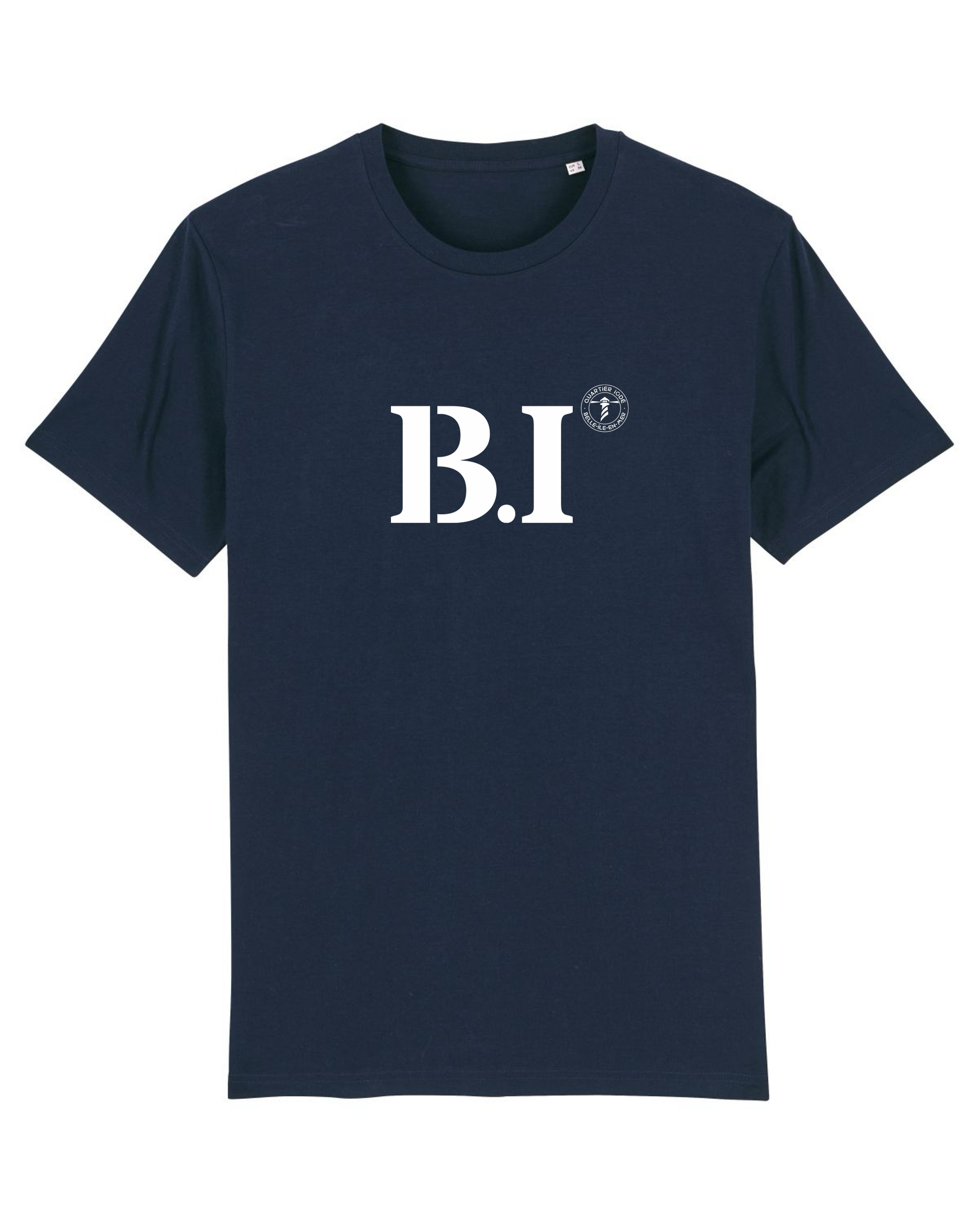 T-shirt Belle Île  B.I Marine et Blanc - Quartier iodé