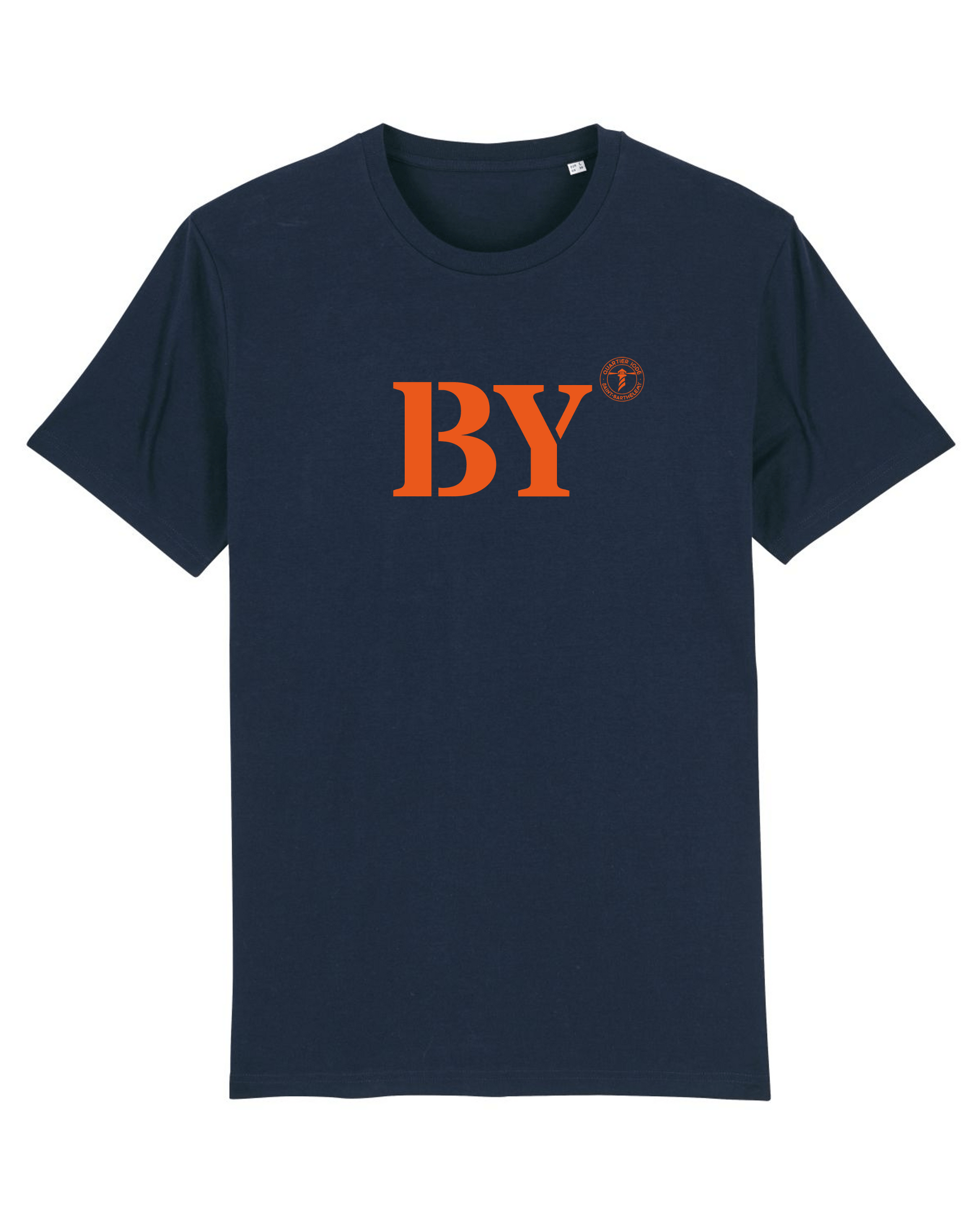 T-shirt Saint - Barthélemy BY Bleu Marine et Orange - Quartier iodé