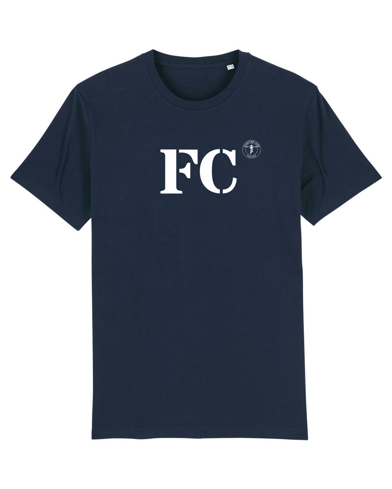 T-shirt Fécamp FC - Bleu Marine et Blanc - Quartier iodé