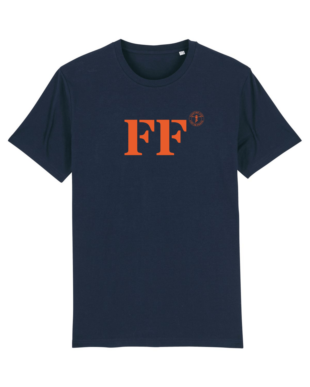 T-shirt Fort - De - France FF Marine et orange - Quartier iodé