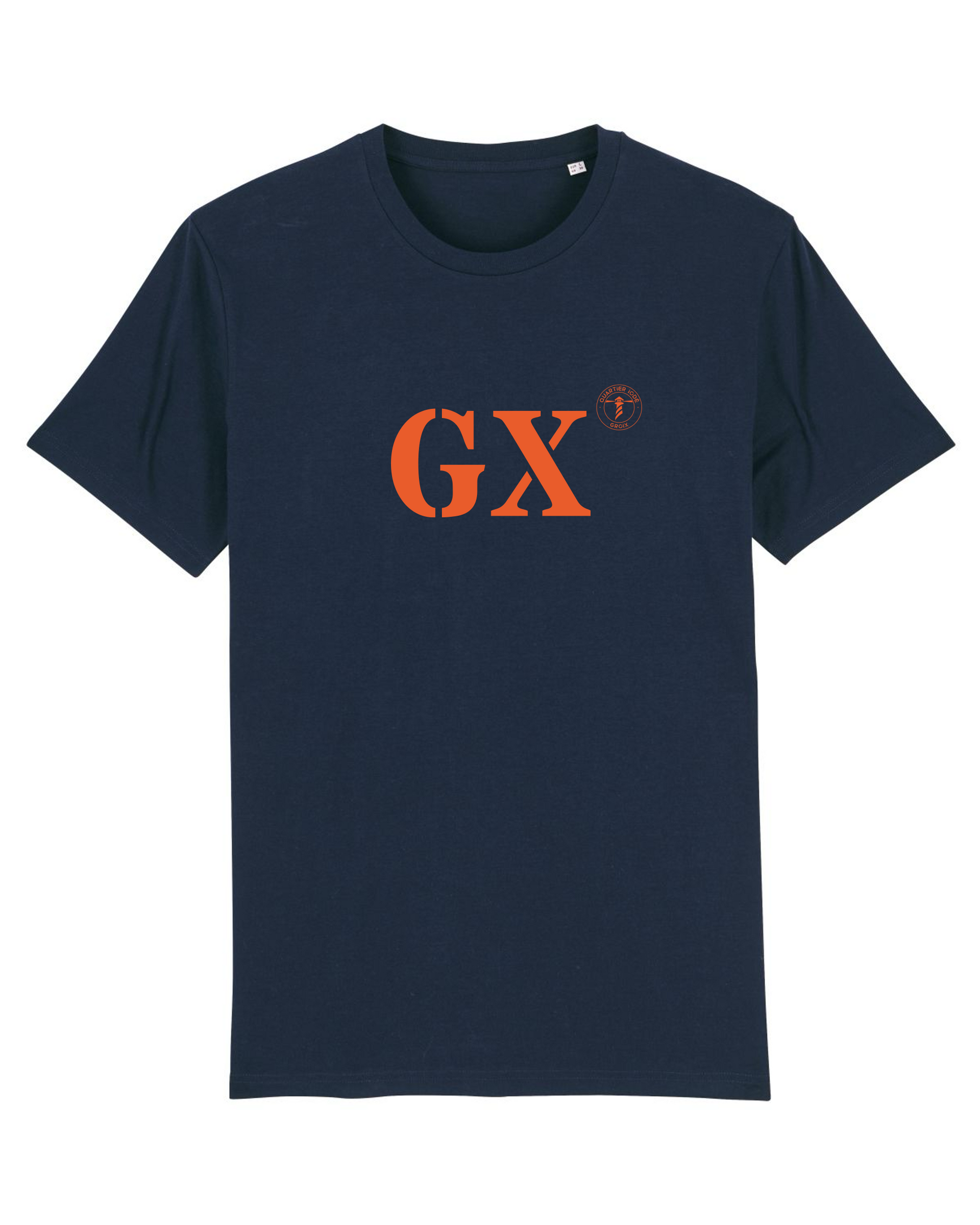 T-shirt Groix GX Marine et orange - Quartier iodé