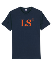 Quartier Iodé, Tshirt moderne LS pour Les Sables d'Olonne, hommes et femmes. Marine et Orange. Collection mon quartier maritime.