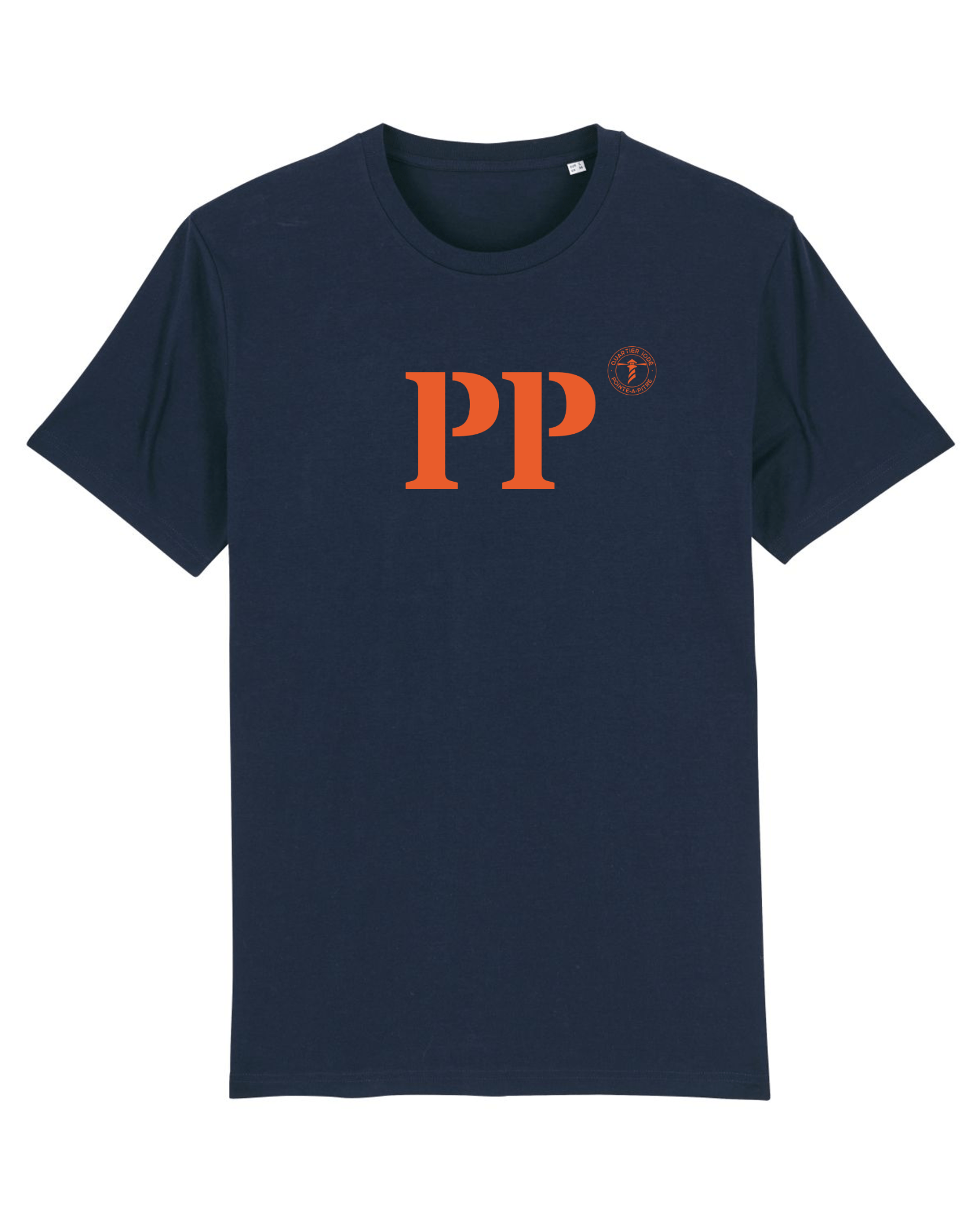 T-shirt Pointe - à - Pitre PP Marine et orange - Quartier iodé