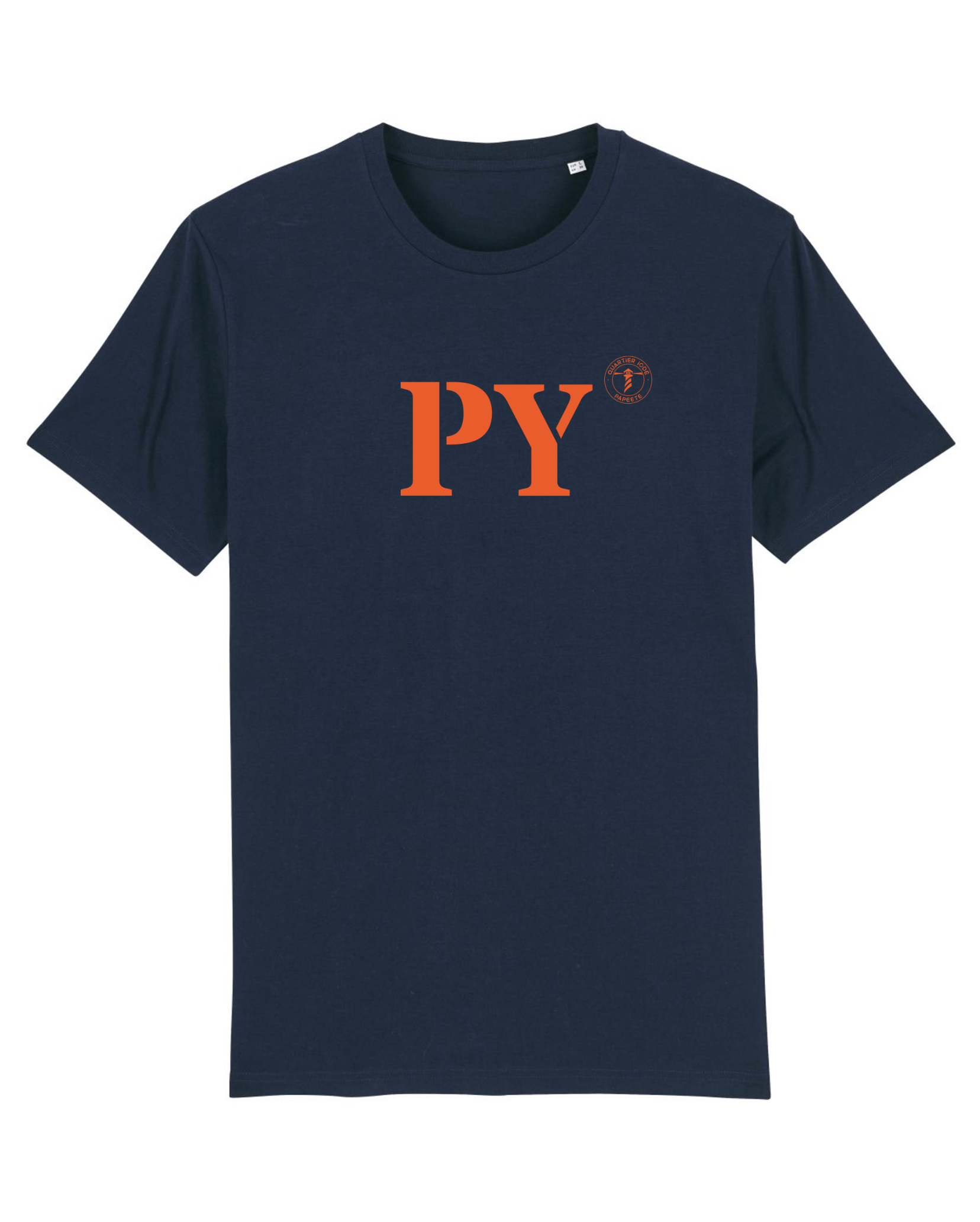 T-shirt Papeete PY Marine et orange - Quartier iodé