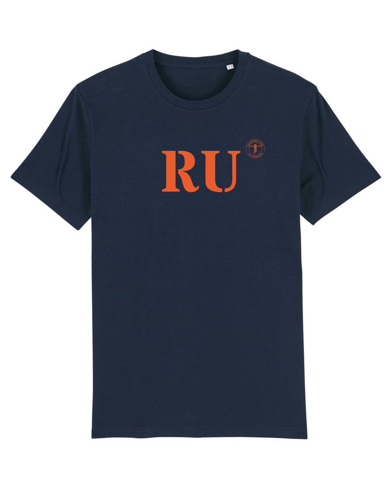 T-shirt La Réunion RU Marine et orange - Quartier iodé