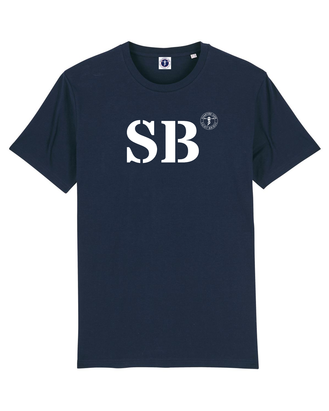 T-shirt Saint Brieuc SB "MON QUARTIER MARITIME"  - Marine et Blanc - Unisexe