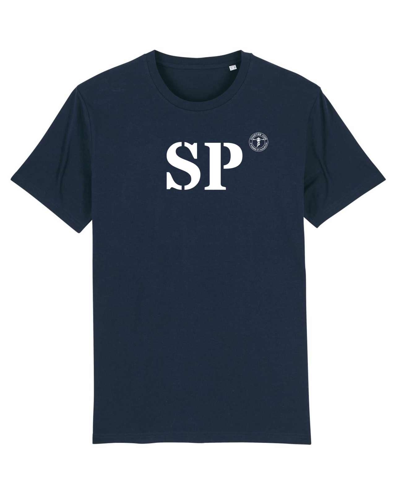 T-shirt Saint - Pierre - et - Miquelon SP Marine et Blanc - Quartier iodé