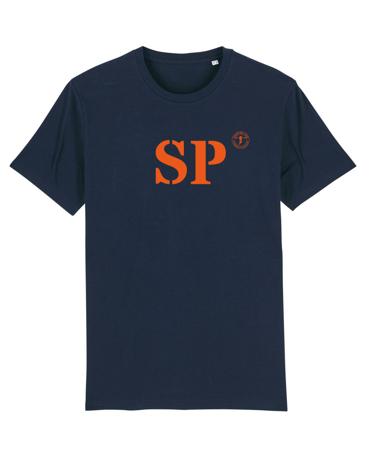 T-shirt Saint - Pierre - et - Miquelon SP Marine et orange - Quartier iodé