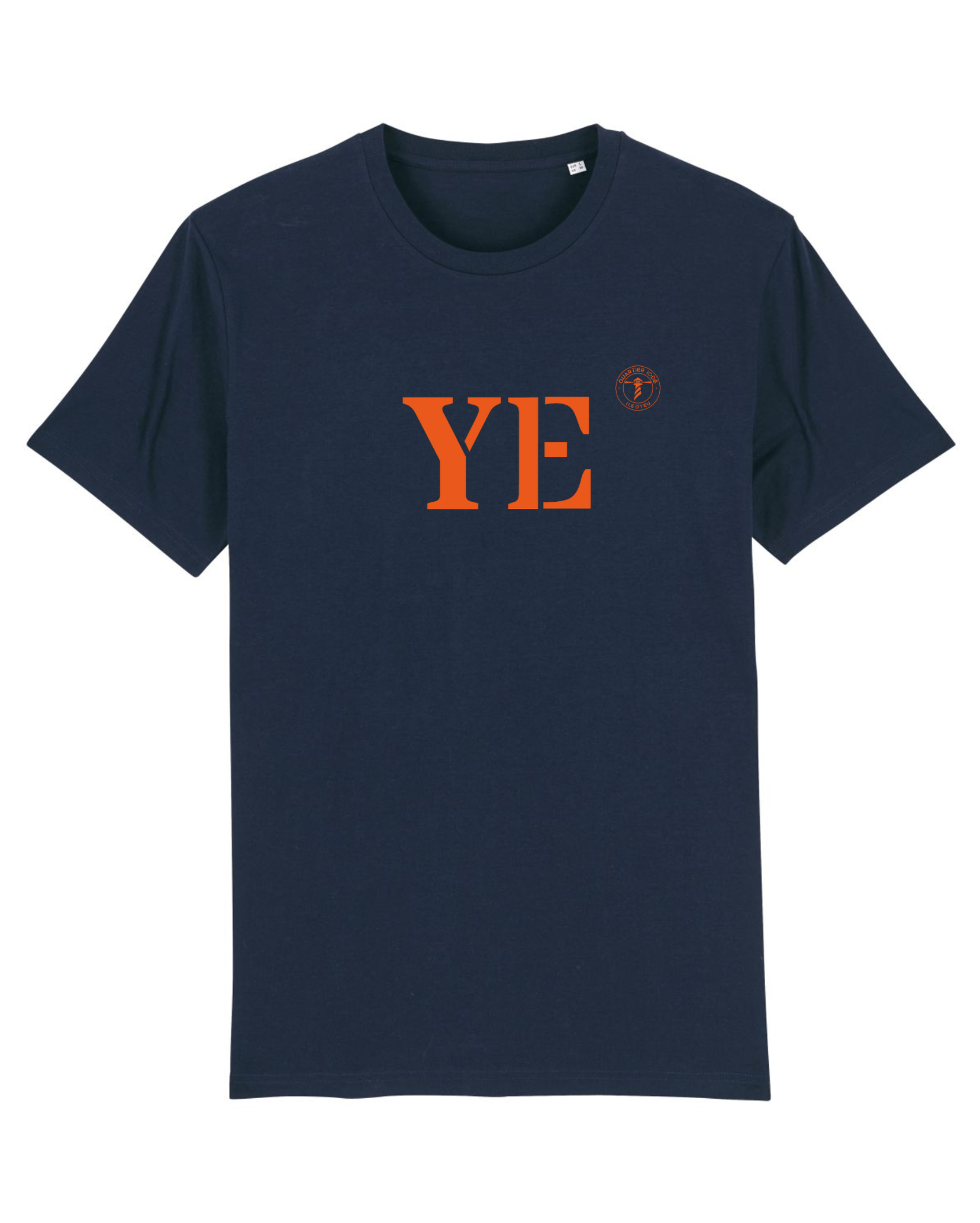 T-shirt Île D'Yeu YE Marine et orange - Quartier iodé