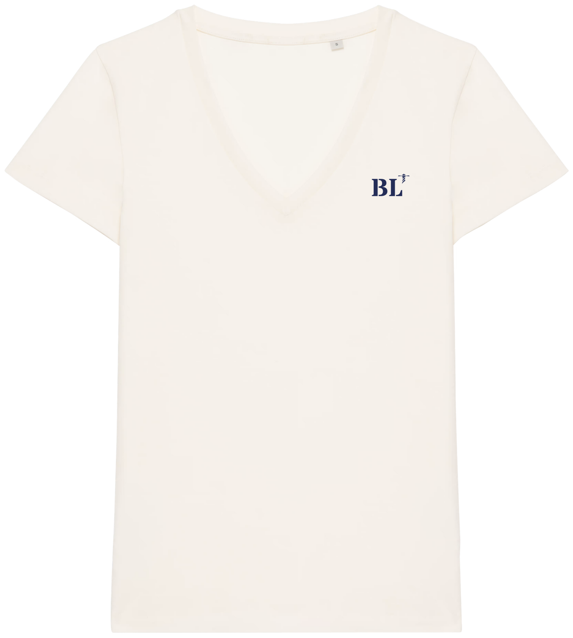 T-shirt brodé BL Boulogne sur Mer - Beige brodé Bleu marine - Quartier iodé
