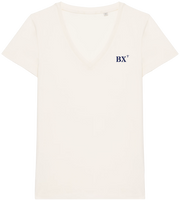 T-shirt Col V brodé Bordeaux BX Beige brodé Bleu Marine - Quartier iodé