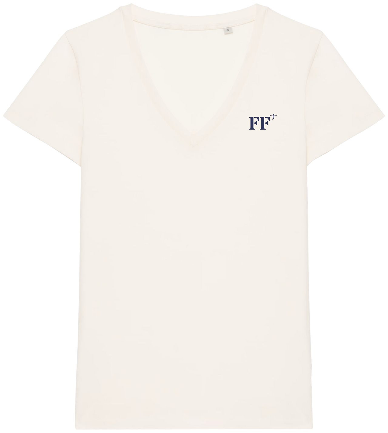 T-shirt brodé Fort - De - France FF Beige et Bleu Marine - Quartier iodé