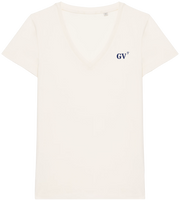 T-shirt brodé Le Guilvinec GV Beige et Bleu Marine - Quartier iodé