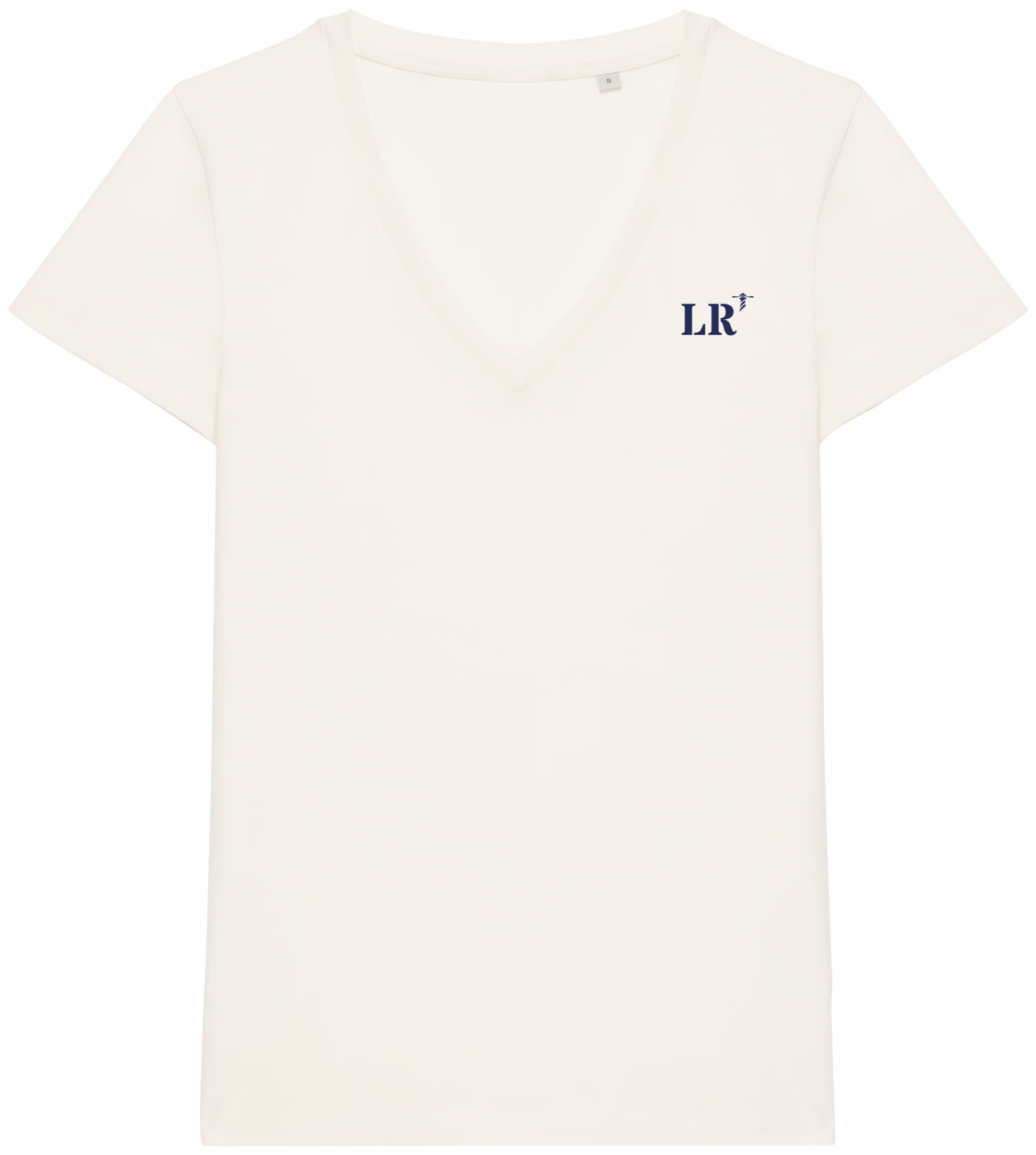 T-shirt brodé La Rochelle LR Beige et Bleu Marine - Quartier iodé