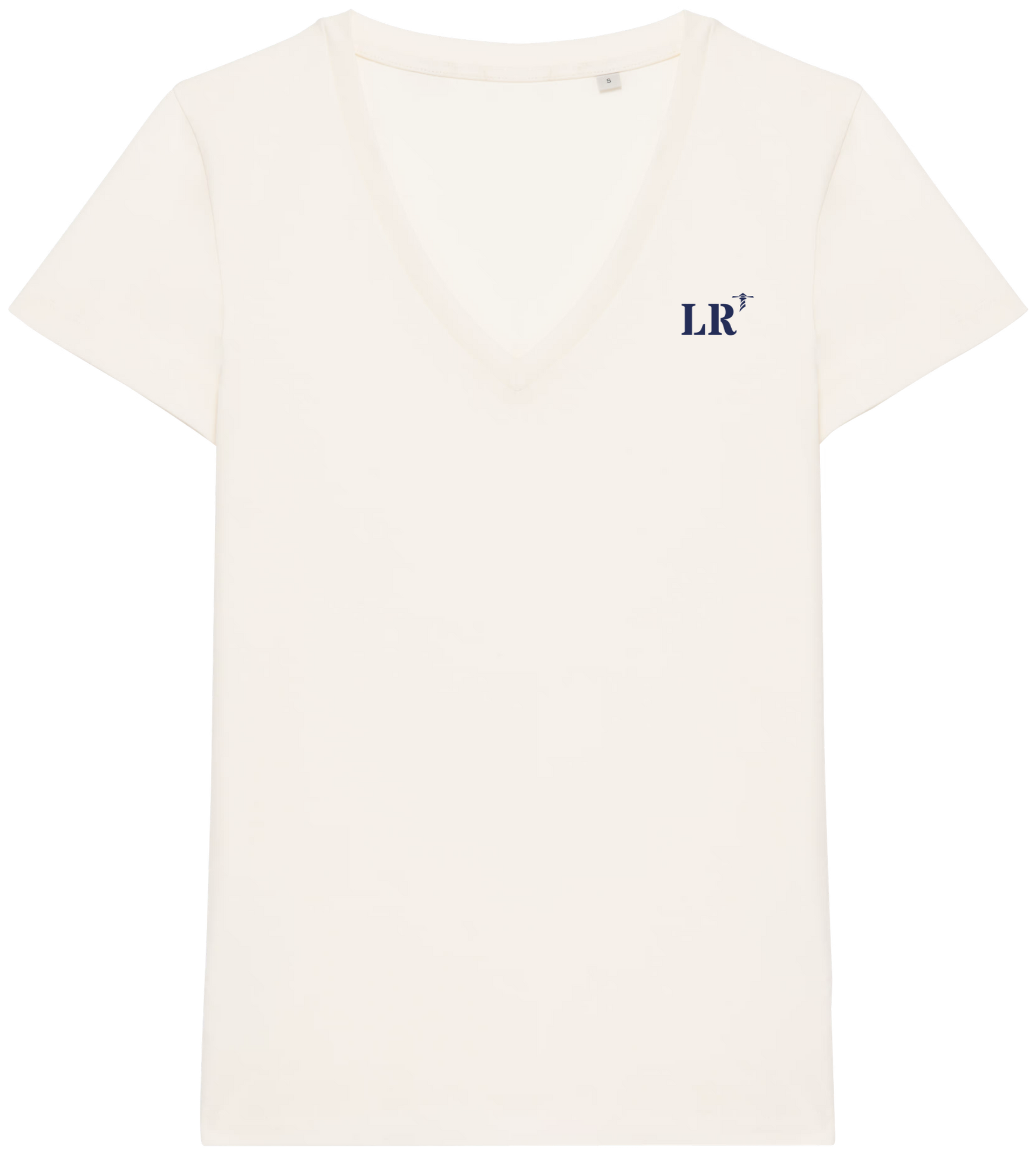 T-shirt brodé La Rochelle LR Beige et Bleu Marine - Quartier iodé
