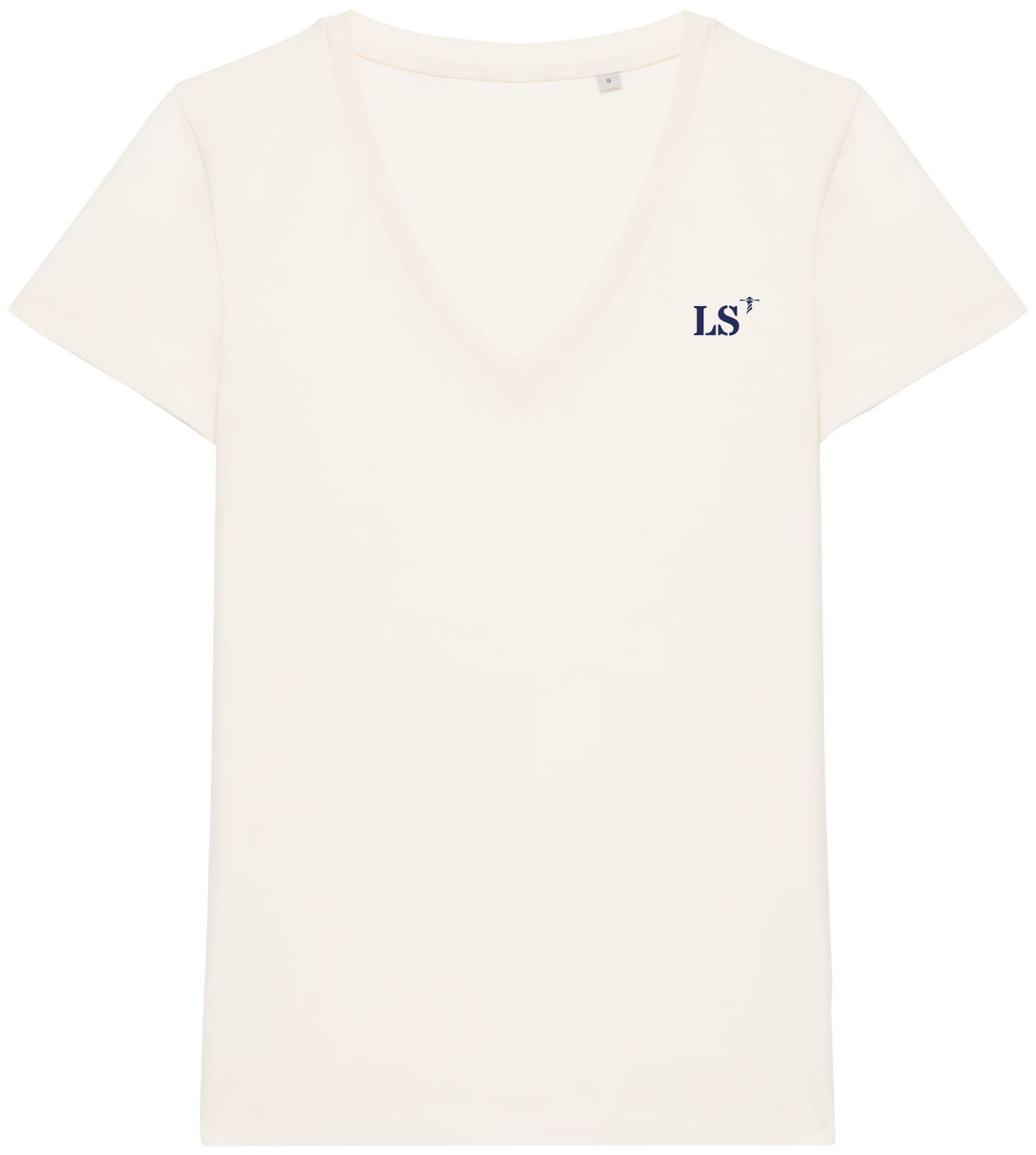T-shirt brodé Les Sables d'Olonnes LS Beige et Bleu Marine - Quartier iodé