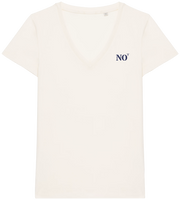 T-shirt Femme brodé Noirmoutier NO Beige et Bleu Marine - Quartier iodé