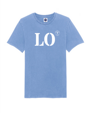 Quartier iodé, tshirt lorient bleu ciel, avec les initiale du port breton LO. Pour hommes et femmes.