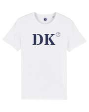 Tee shirt blanc DK de "Quartier iodé" en coton biologique. Soyez supporter de votre port de coeur Dunkerque! 