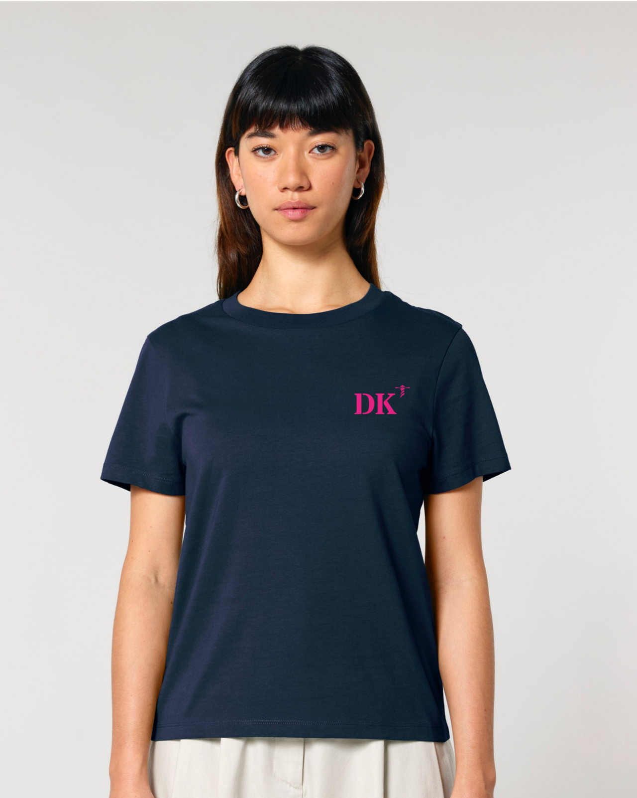 Tshirt Femme Port de Dunkerque en coton biologique avec une belle broderie de votre ville de coeur DK par Quartier iodéue