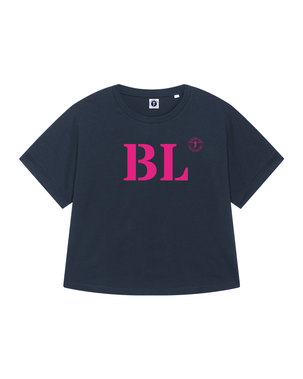 T shirt Oversized bleu rose Port de Boulogne sur Mer, de la marque Quartier iodé. Idéal pour femme, style chic décontracté.