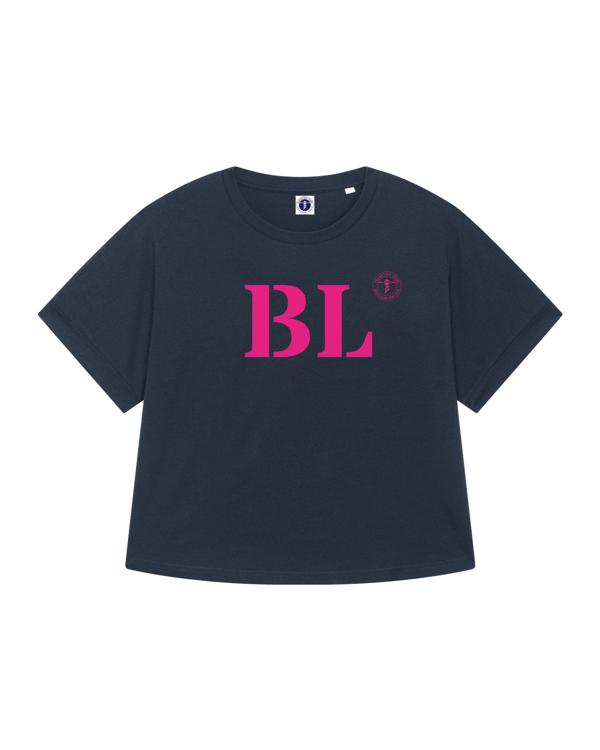 T-shirt oversized Boulogne sur Mer BL "MON QUARTIER MARITIME" - Bleu et rose - Femmes - Quartier iodé
