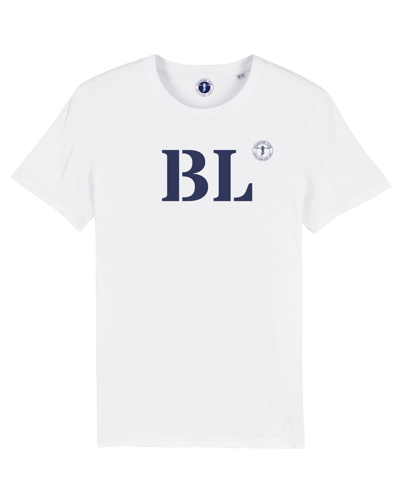 Tshirt Homme Port de Boulogne Sur Mer "BL" de "Quartier iodé" en coton biologique. 