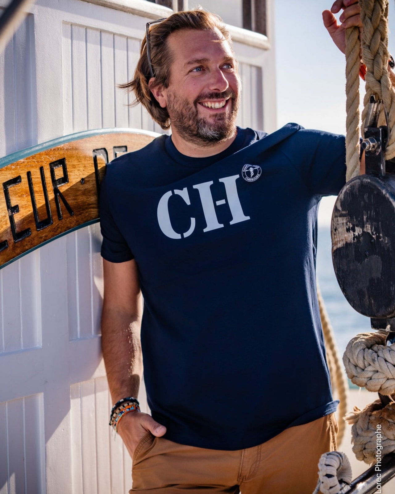 Tee shirt CH de "quartier iodé" pour les amoureux de leur port de coeur Cherbourg! 