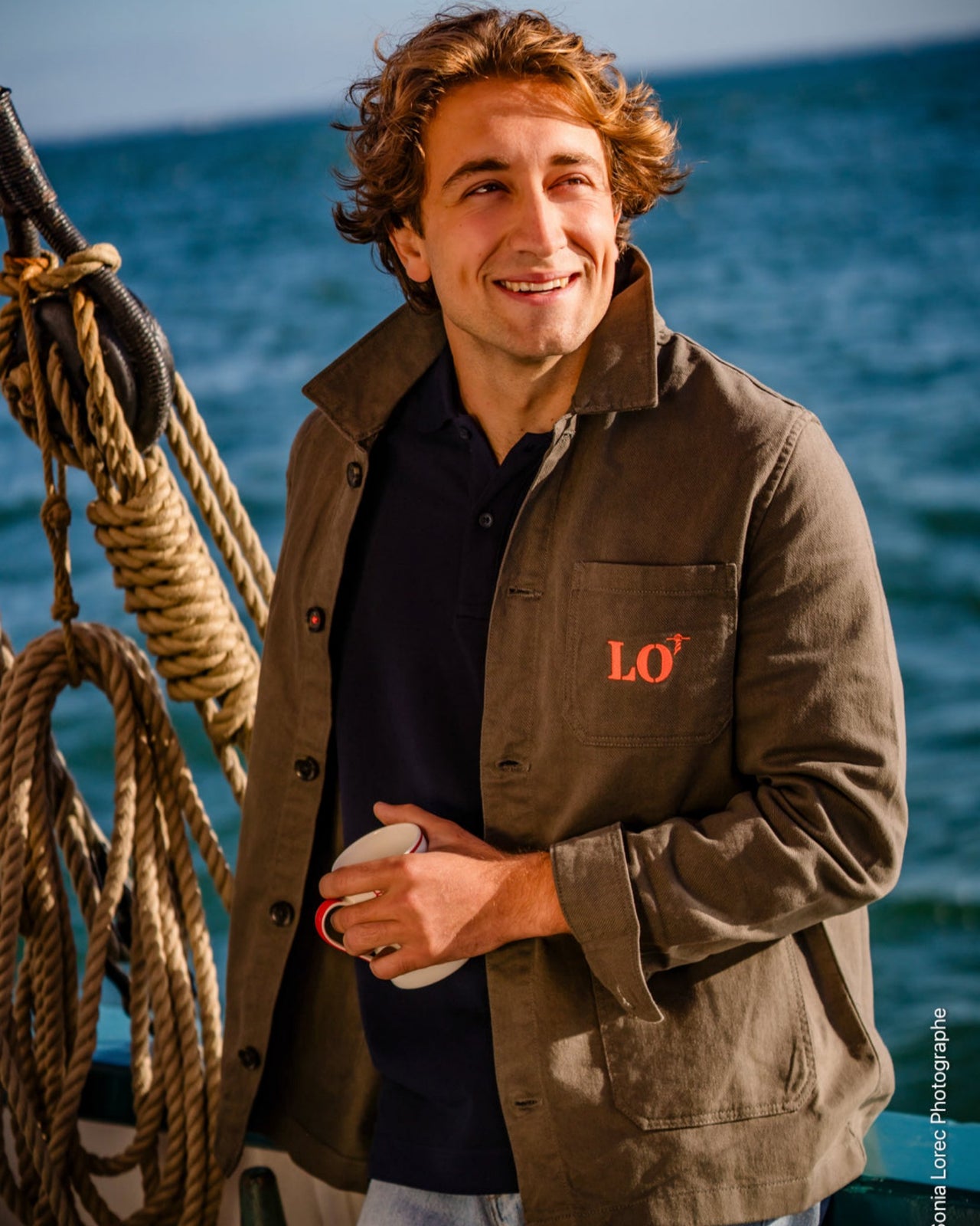 Veste de travail Homme  avec votre quartier maritime brodé LO pour Lorient Port d'attache