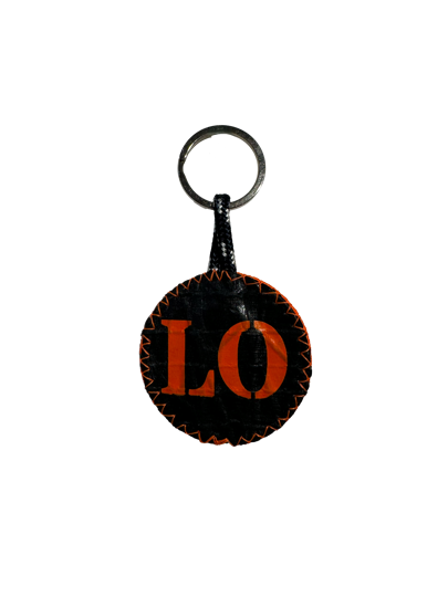 Porte clef Quartier iodé x 727 sailsbags  Bleu Marine - Blanc/ orange - Quartier iodé