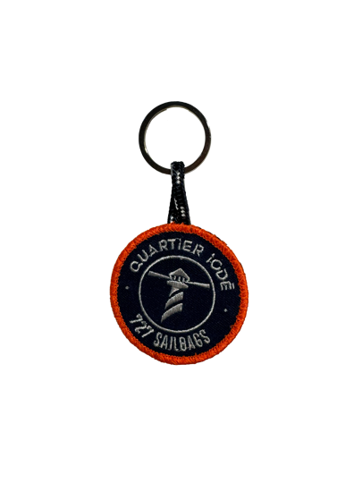 Porte clef Quartier iodé x 727 sailsbags  Bleu Marine - Blanc/ orange - Quartier iodé