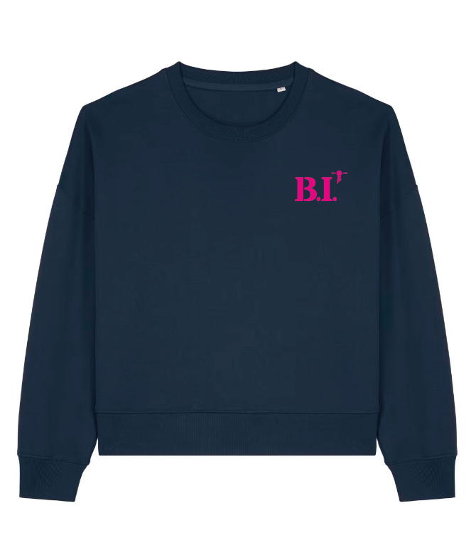 Sweat Belle Île Vert - Rose / Bleu marine - Rose quartier iodé
