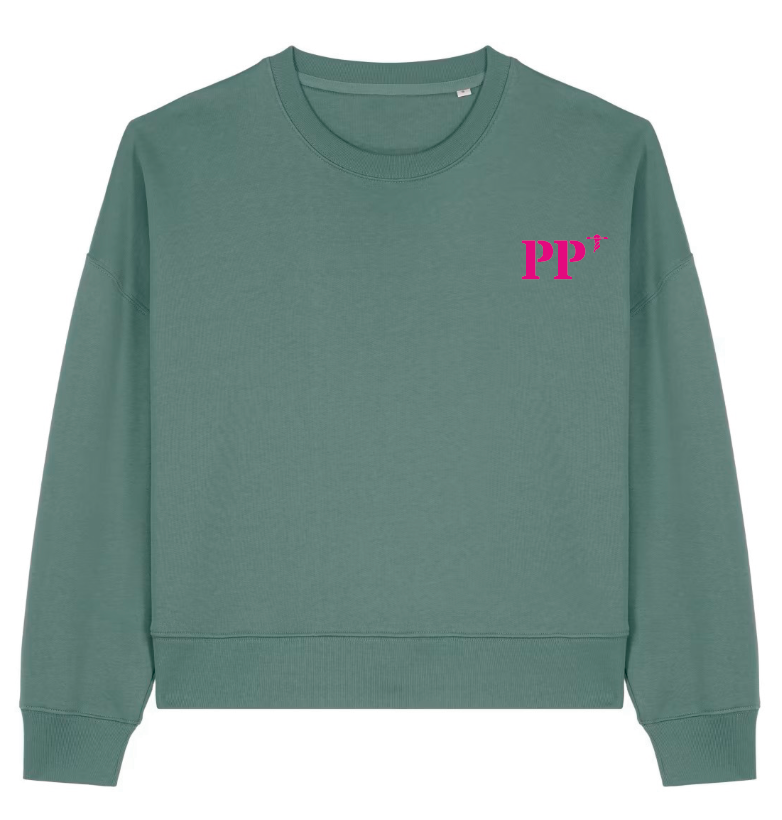 Sweat femme oversize PP Pointe-à-Pitre Vert / Rose - Bleu Marine / Rose