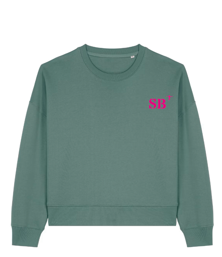 Sweat femme oversize SB Saint-Brieuc Vert / Rose - Bleu Marine / Rose