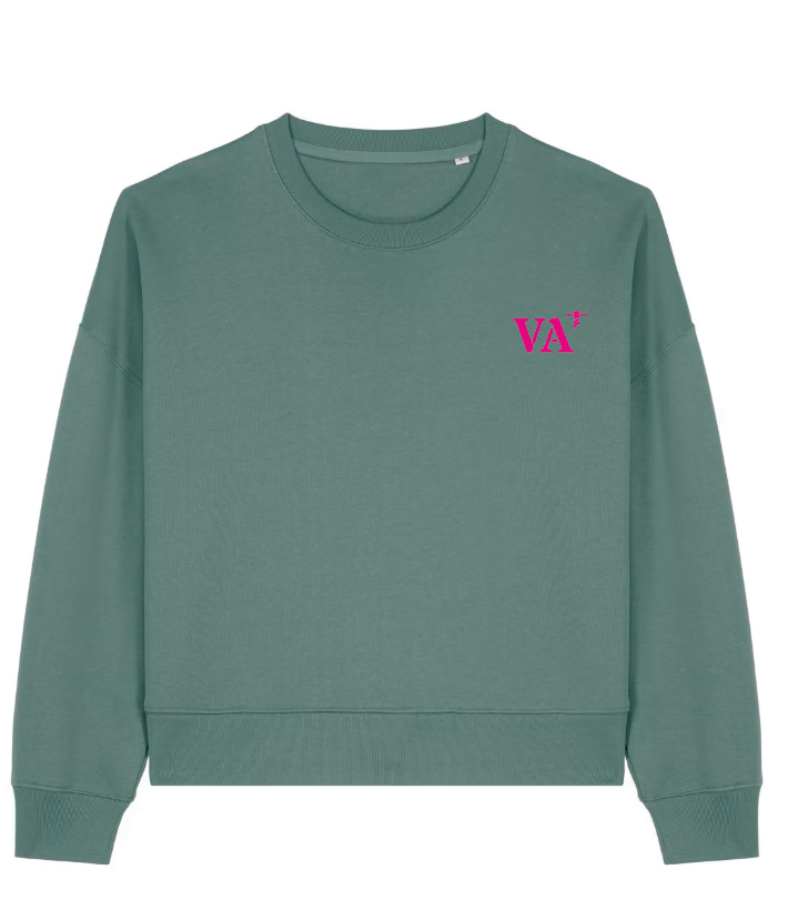 Sweat femme oversize VA Vannes Vert / Rose - Bleu Marine / Rose