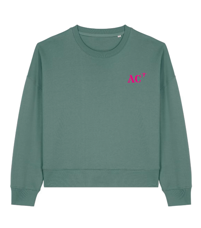 Sweat Arcachon AC Vert - Rose / Bleu marine - Rose quartier iodé