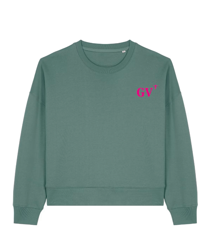 Sweat Le Guilvinec GV Vert - Rose / Bleu Marine - Rose quartier iodé
