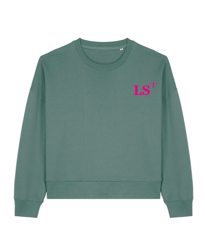 Sweat Les Sables d'Olonne Vert - Rose / Bleu Marine - Rose Quartier iodé