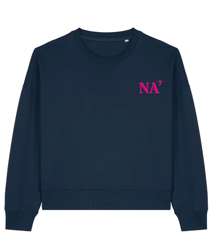 Sweat brodé Nantes NA Vert / Rose - Bleu Marine / Rose - Quartier iodé
