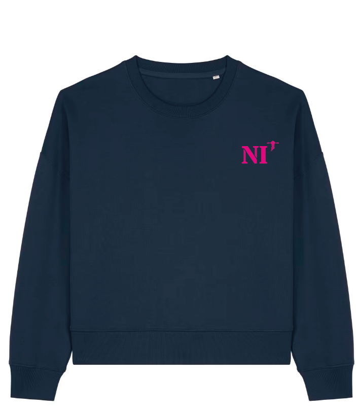 Sweat brodé Nice NI Vert / Rose - Bleu Marine / Rose - Quartier iodé