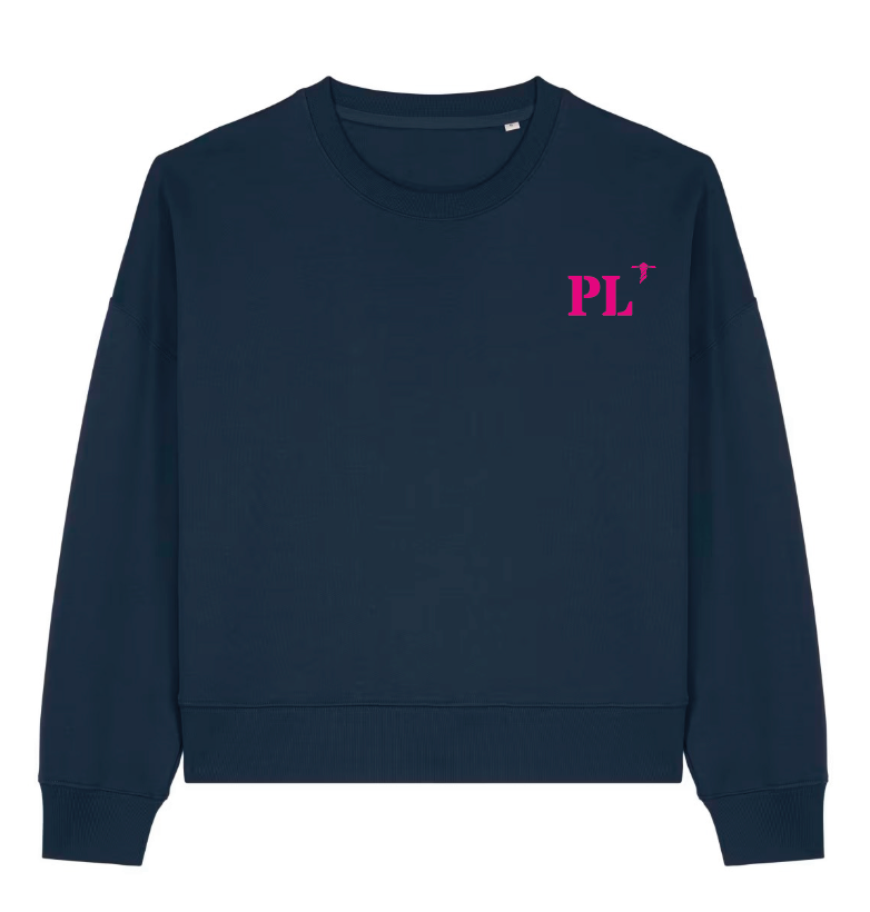 Sweat brodé Paimpol PL Vert / Rose - Bleu Marine / Rose - Quartier iodé