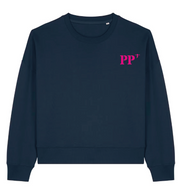 Sweat brodé Pointe-à-Pitre PPVert / Rose - Bleu Marine / Rose - Quartier iodé