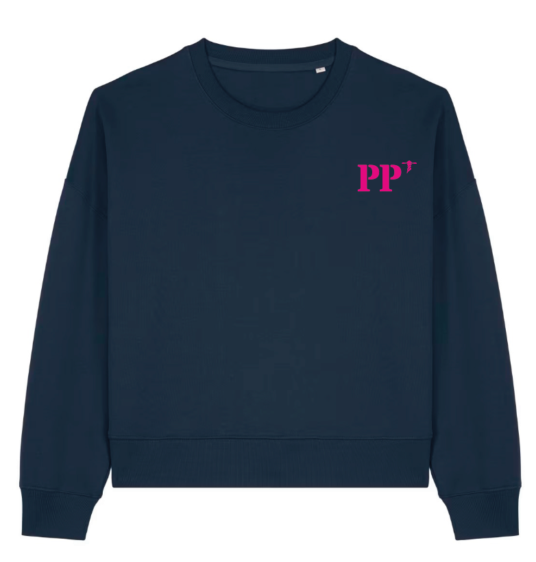 Sweat brodé Pointe-à-Pitre PPVert / Rose - Bleu Marine / Rose - Quartier iodé
