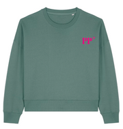 Sweat brodé Pointe-à-Pitre Vert / Rose - Bleu Marine / Rose - Quartier iodé