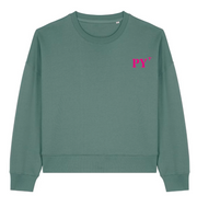 Sweat brodé Papeete PY Vert / Rose - Bleu Marine / Rose - Quartier iodé