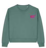Sweat brodé La Réunion RU Vert / Rose - Bleu Marine / Rose - Quartier iodé