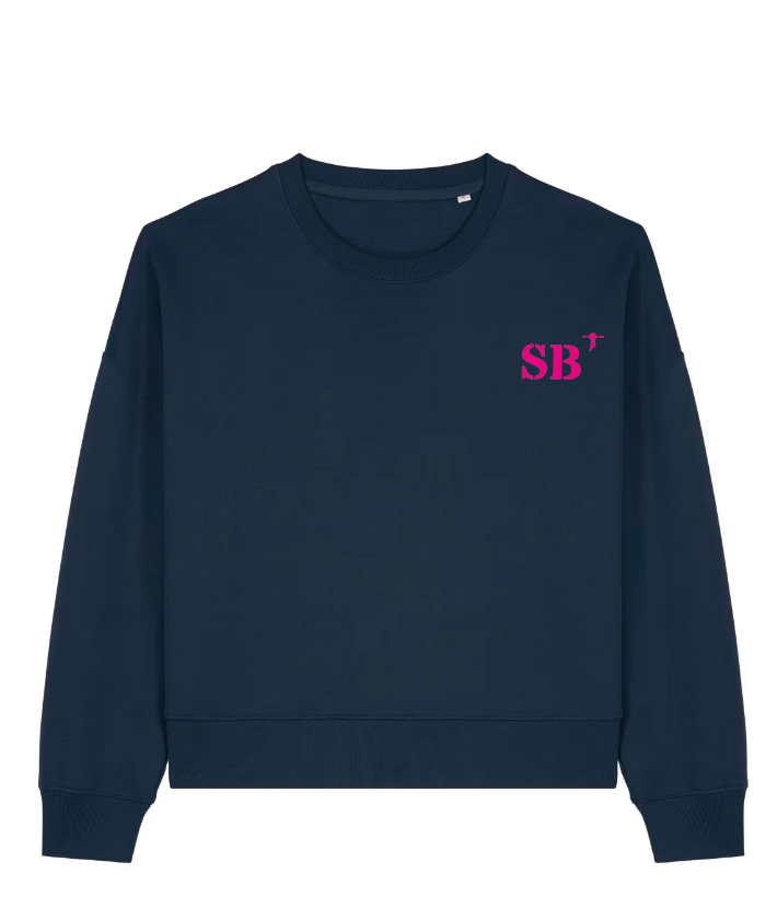 Sweat brodé Saint-Brieuc Vert / Rose - Bleu Marine / Rose - Quartier iodé