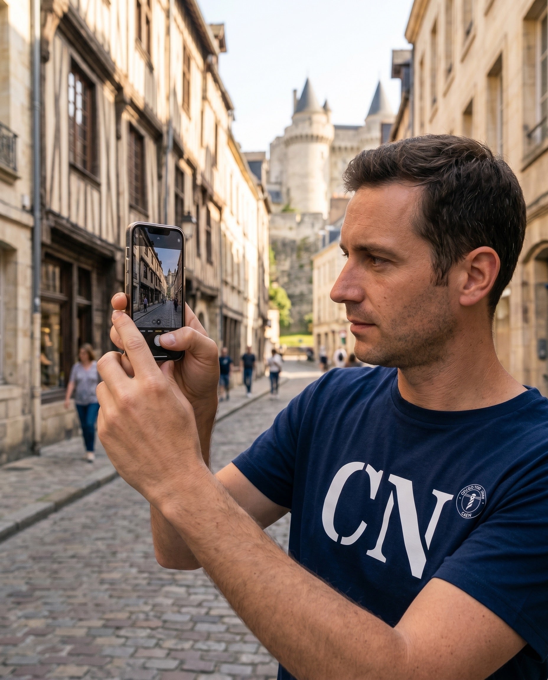 t-shirt CN Caen bleu blanc