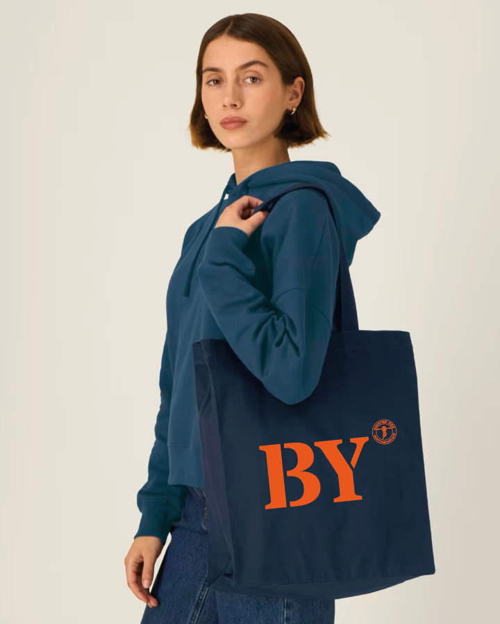 Tote bag BY Saint-Barthélémy Bleu Marine - Orange