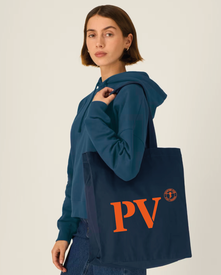 Tote bag PV Port-Vendres Bleu Marine - Orange